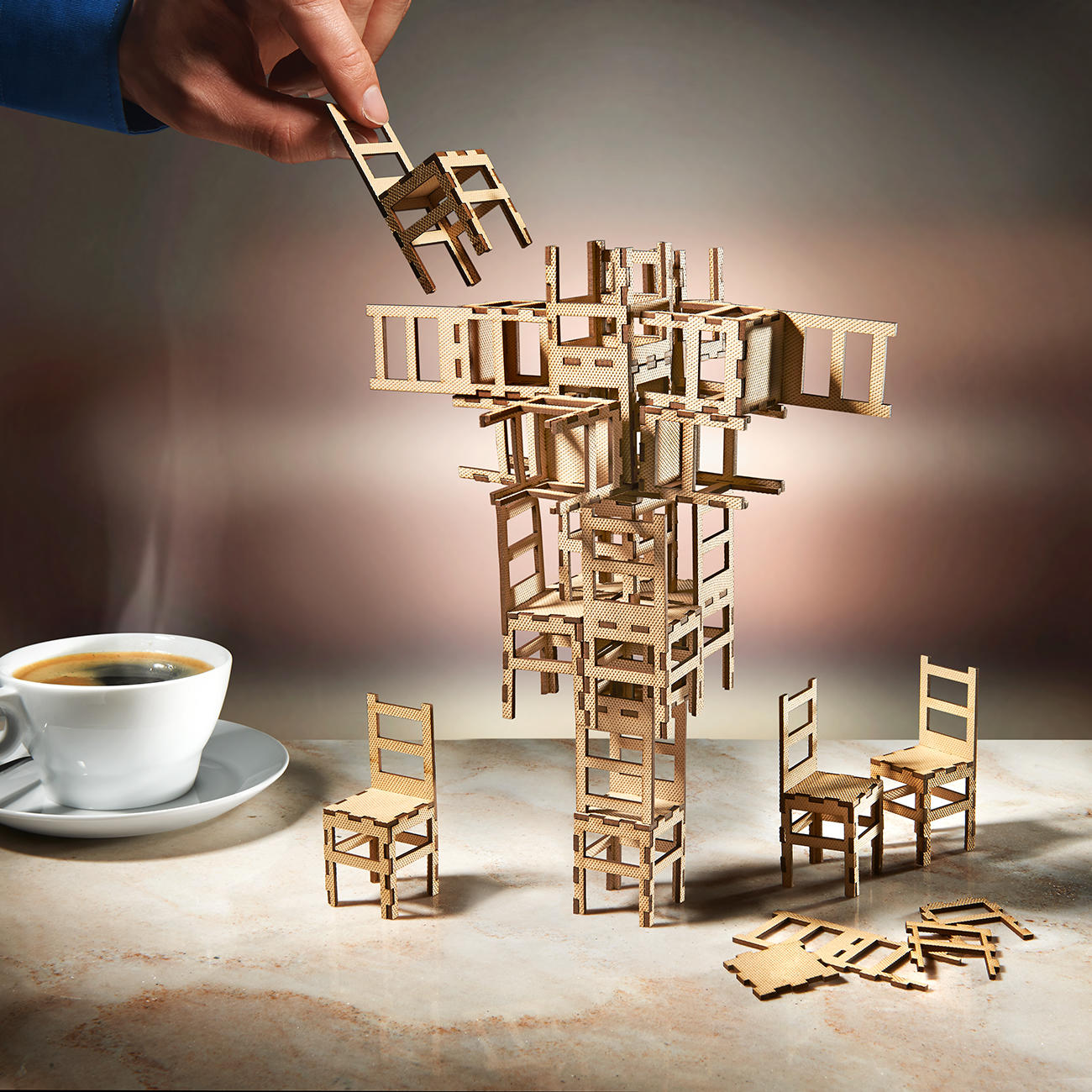 Stacking Chair Game, 15 Stühle mit 3 Jahren Garantie