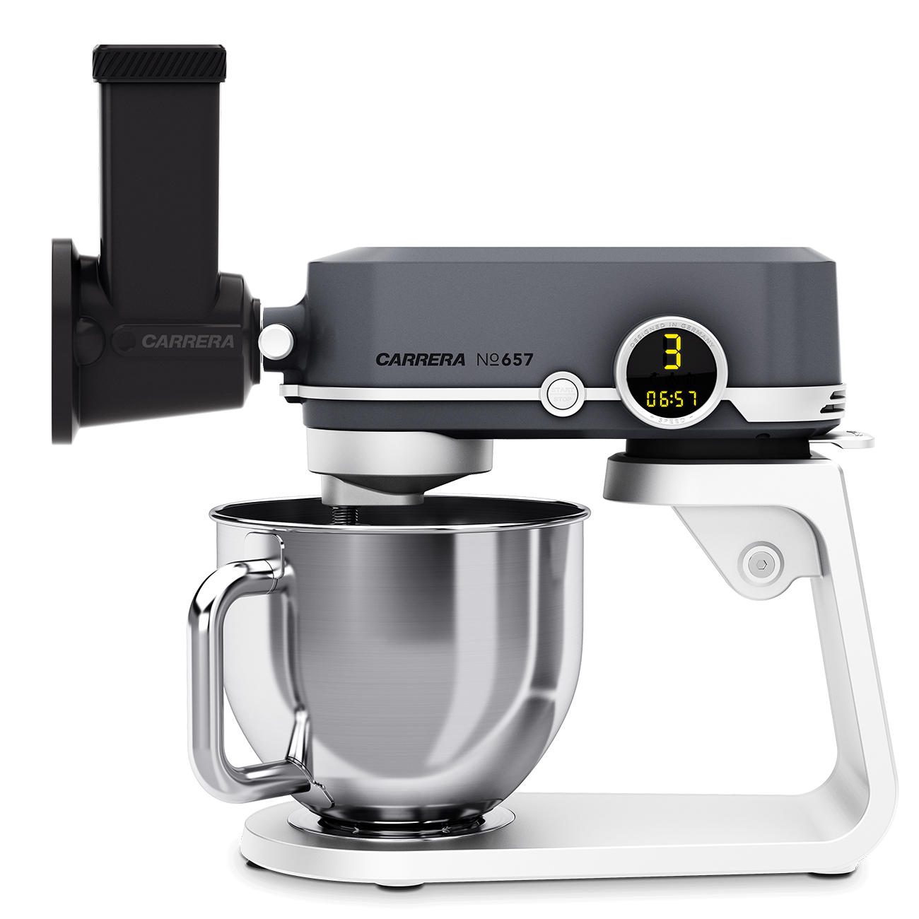 CARRERA Küchenmaschine 2in1 - 300W Handmixer & Knetmaschine Mit Edelstahlschüssel