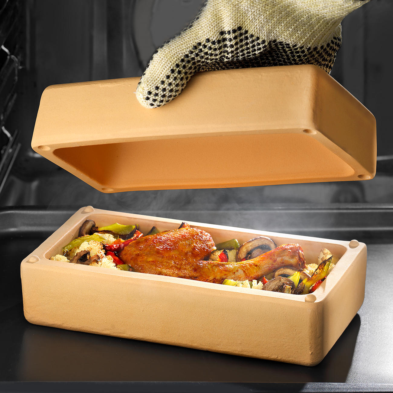 Römertopf BBQ Brick Grillziegel, 24 x 12 x 10,7 cm, natur