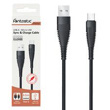 Micro-USB-Ladekabel in Verpackung, für Datenübertragung und Aufladung.