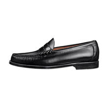 Schwarz Seitenansicht eines G.H. Bass Pennyloafer Weejuns in schwarz für Männer, Größe 41.