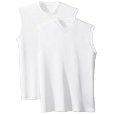 Ärmelloses Shirt - Korrekt auch unter edlen Oberhemden. Ärmelloses weißes Shirt in einfacher, schlichter Ausführung.