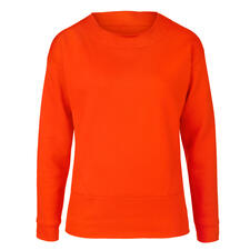 Hutschreuther Casual-Homesuit Frontalansicht eines orangen Sweatshirts.