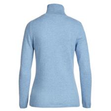 Rolli, Hellblau Hinteransicht eines hellblauen Rollkragenpullovers aus Kaschmir.