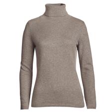 Rolli, Taupe Damen Rollkragenpullover aus Kaschmir in taupe.