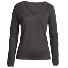 V-Pulli, Anthrazit Damen V-Pulli aus Kaschmir in Anthrazit.