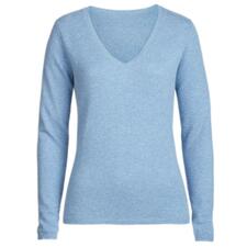 V-Pulli, Hellblau Damen V-Pulli aus Kaschmir in hellblau.