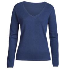 V-Pulli, Navy Damen V-Pulli aus Kaschmir in navy.