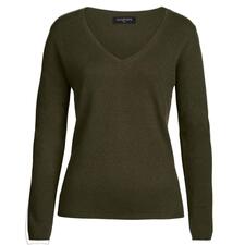 V-Pulli, Grün Damen V-Pulli aus Kaschmir in grün.