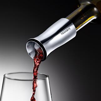 Wein Dekantierer Vagnbys Belüftet Ihren Wein optimal – Glas für Glas. Mit tropffreiem 360°-Ausgießer, Filtersieb und luftdichtem Stopfen.