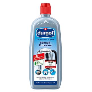 Durgol Universalentkalker in einer blauen Flasche mit einem roten Deckel.