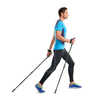 Federnde Walkingstöcke Effektiver trainieren dank patentiertem Feder-Widerstand. Belegt durch eine Studie der Modo Sports Academy, Schweden.