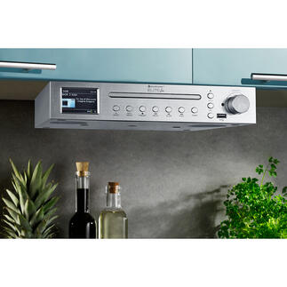Küchen-Musikcenter Elite Line ICD2200SI Internet-, Digital- und FM-Radio, Bluetooth, USB-Wiedergabe und CD-Player. Zum platzsparenden Unterbauen.
