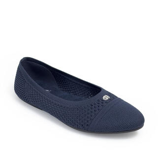 Navy Mesh Ballerina mit silberner Applikation.