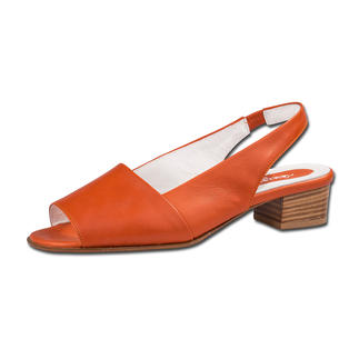 Orange Mario Arpili Sandalette in Größe 36 mit mittelhohem Holzabsatz.