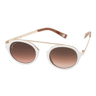 Die elegante Sonnenbrille zum Weiß-Trend. Angesagt runde Gläser. Retro-Form ohne Nasensteg. Erschwinglicher Preis.