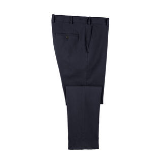 Dunkelblaue Winter-Chino von oben, mit sichtbarem Hosensaum.