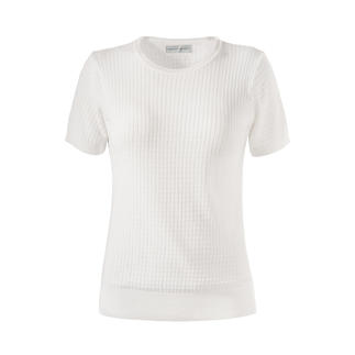 Weißes Giza-Strick-Shirt, Größe 36.