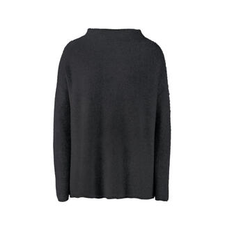 Schwarzer Kaschmir-Turtleneck mit hohem Kragen hinten