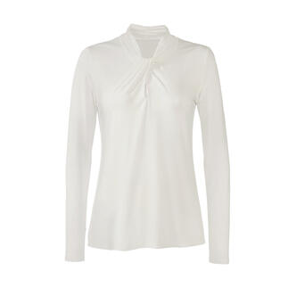 Offenes, weißes Tencel™-Shirt von LaSalle Amsterdam, Größe 36.