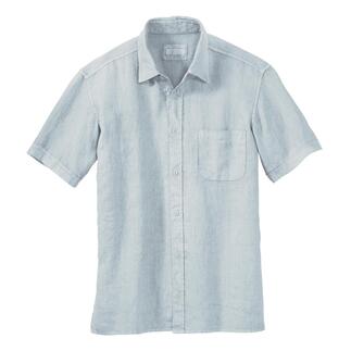 Hellblaues Dorani Vintage-Leinenhemd, Größe 48.