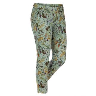 Blumenmuster auf hellgrünen Hosen