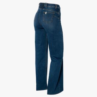 Hinteransicht von einer Jeans mit weitem Bein