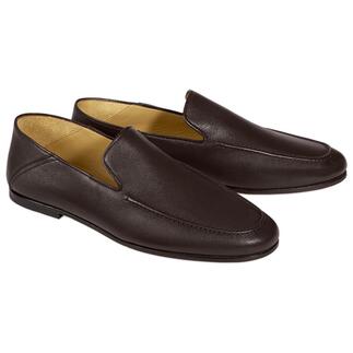 Zwei braune 2-in-1-Lammnappa-Loafer nebeneinander