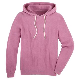 Rosafarbener Pima-Rippstrick-Hoodie, für Damen, Größe 36.