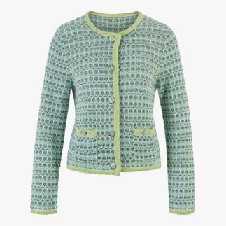 Junghans 1954 Couture-Strickjacke in einem hellen Muster.