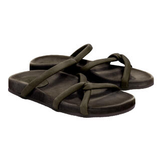 Paar Werner Komfort-Pantoletten in Beige, flache Ansicht