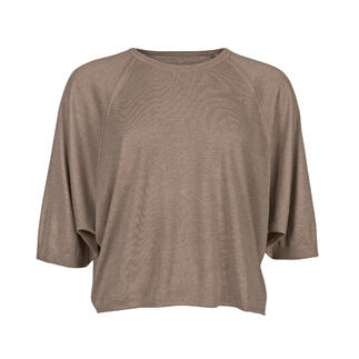 Beiger Seiden-Kaschmir-Sweater in Größe 36.