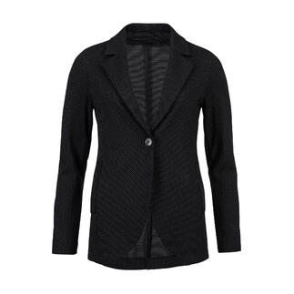 Schwarzer Blazer mit weißen Pünktchen und offenem Kragen