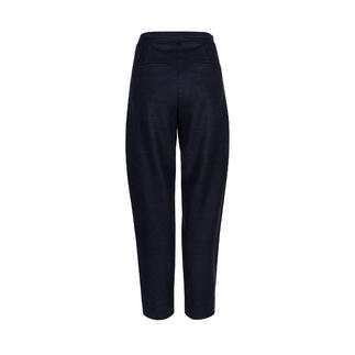 Rückansicht einer dunkelblauen Pull-on-Bundfaltenhose