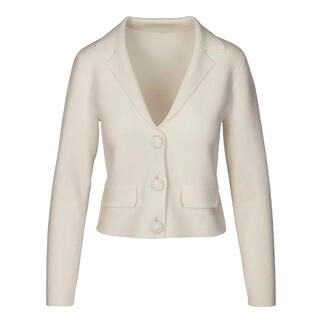 Weißer Kaschmir-Blazer mit Knöpfen vorne