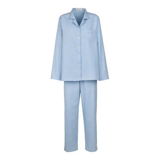 Novila Woll-Flanellpyjama in Größe 36, bestehend aus Hemd und Hose.
