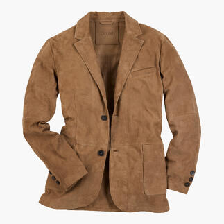 Waschbares Ledersakko in taupe, vorderansicht
