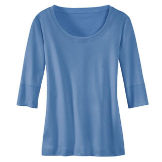 Blaues Wolff-Shirt, flach liegend.