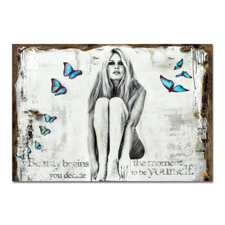 Devin Miles – Butterflies II Devin Miles: Der Shootingstar der deutschen „Modern Pop-Art“. 
Unikatserie aus Malerei und Siebdruck auf gespachtelter Leinwand. 100 % Handarbeit. Maße: 122 x 84 cm