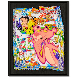 Christiane Janßen – Pink Panther Christiane Janßens einzigartige Pop- und Street-Art: 100 % in Handarbeit gefertigt.
Limitierte Edition mit Unikatcharakter. In Epoxy Coating verewigt. 
Maße: gerahmt 40 x 50 cm