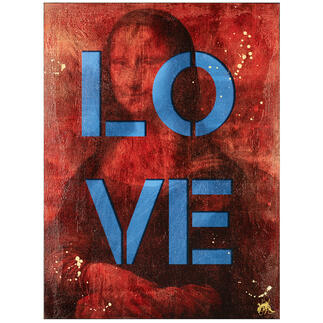 Devin Miles – Love - Mona Lisa Devin Miles: Der Star der deutschen „Modern Pop-Art“. Unikatserie aus Malerei,   Airbrush und Handsiebdruck – mit Blattgold veredelt. 100 % Handarbeit. Maße: 75 x 100 cm