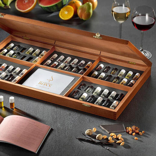 AROMABAR der Weindüfte, umfangreiche Auswahl an verschiedenen Weinaromen.
