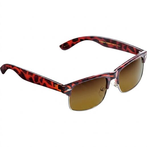Retro-Sonnenbrille in Schildpatt-Optik mit braunen Gläsern