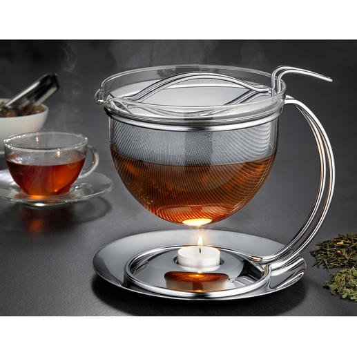 1,5 l „Filio“ Teekanne mit Stövchen Die schönere Teekanne ist auch die bessere. Mit extragroßem Siebeinsatz für maximale Aroma-Entfaltung und Stövchen.