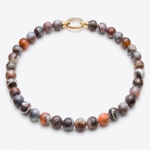 Botswana-Achat-Armband mit bunten, gestreiften Steinen