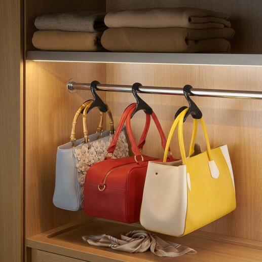 Handtaschenbügel-Set mit drei praktischen Aufhängern für Handtaschen.