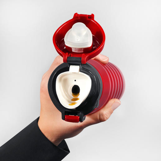 Mit ergonomisch geformtem Mundstück – ideal auch für Heißgetränke. Mit ergonomisch geformtem Mundstück – ideal auch für Heißgetränke.