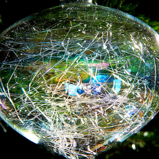 Irisierender Glasfäden-Baumschmuck, 6er-Set