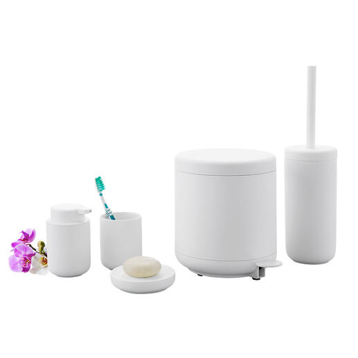 Badserie UME mit Zahnbürstenbecher in weißer Farbe