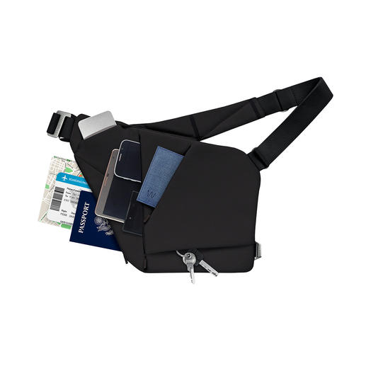 Vier speziell geschnittene Polsterfächer bieten Platz für bis zu 3 mobile Geräte, Brieftasche, Brille, Schlüssel, Powerbank, … Vier speziell geschnittene Polsterfächer bieten Platz für bis zu 3 mobile Geräte, Brieftasche, Brille, Schlüssel, Powerbank, …